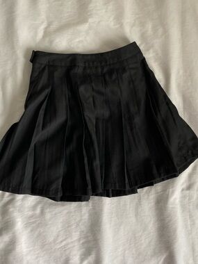 Ardene Black Pleated Skater Mini Skirt